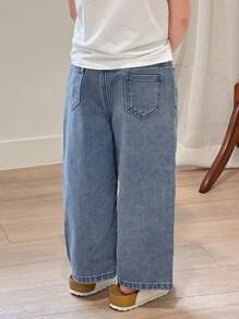 Dazy Kids Young Girl Star Embroidery Jeans For Spring - Blue - View 5