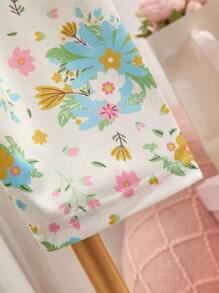 2pcs/Set Cute Avocado Pattern Crew Neck Short Sleeve Top And Pants, Fashionable & Comfortable, Sleepwear For Tween Girls Girls Pajamas Sets Summer Teen Girl Pajama Set Girl Spring Sets Cute Pjs Set Girls Lounge Set - Pink - View 4