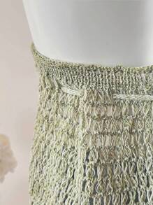 Elamini Sweet & Soft V-Neck Gradient Hollow Out Tie Front Sleeveless Knit Top, Versatile For Women, Spring/Summer - Multicolor - View 5