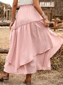 Breezaya 粉色浪漫飘逸荷叶边长裙 - 粉色 - 查看 2