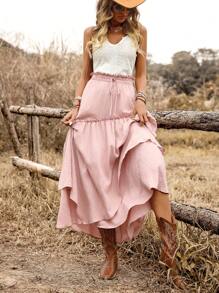 Breezaya 粉色浪漫飘逸荷叶边长裙 - 粉色 - 查看 6