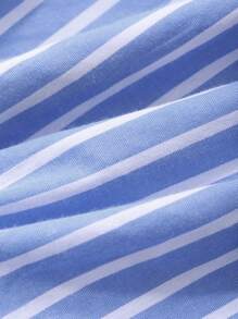 DAZY 青少年男孩字母印花条纹圆领落肩袖休闲 T 恤，返校服 - 白色 - 查看 3