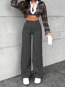 EURMUSE Damen legere weite Hosen in Unifarbe