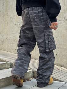 Manfinity Roghcode Men's Camouflage Casual Pants, Minimalist Fashion For Daily Wear - Army Green - View 2