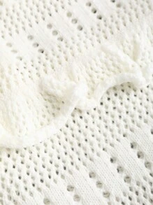 Sweetra Cute & Playful Tube Knitted A-Line Versatile And Slimming Sweater Dress, Suitable For Spring & Summer - White - View 5