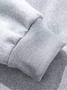 Sparklyn 女童连帽运动衫，印有可爱小熊图案，休闲风格，保暖内衬，秋冬款 - 淺灰色 - 查看 3