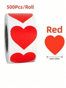 SHEIN 1 卷 500 张金色心形贴纸。心形情人节贴纸 - 非常适合密封礼品和工艺品！谢谢自粘空白标签贴纸，非常适合密封和装饰。 - 彩色 - 查看 12