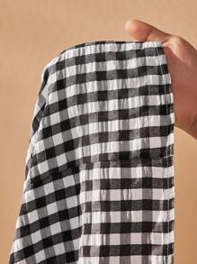 Slaydiva 2025 New Rave/Easter Outfit, Old Money Style, Country Concert Outfit, Going Out Outfit, Fairycore, Festival Outfit, Tropical Vacation Outfit, Summer Outfit, Rave, European Summer, Spring Outfit, Western Wear Plus Size, Concert, Graduation Outfit, Versatile Daily Casual Minimalist Sexy/Minimalist Plus Size, Casual Ruffle Sleeve Round Neck Midi Dress Summer Plaid Plus Size, Plus Size Western Wear Dress - Black and White - View 10