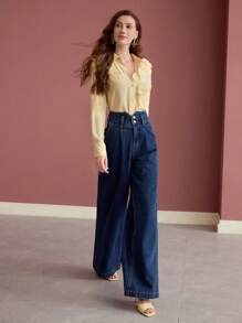 MOTF PREMIUM APPLIQUES BUTTON UP SHIRT