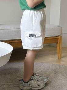 DAZY Quần Short Thời Trang Tối Giản Đơn Giản Hàng Ngày Cho Bé Trai - trắng - Xem 5