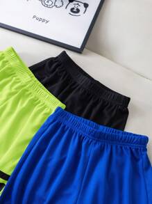 3pcs/Set Kids Summer Clothes, Young Boy Casual Sports Style Geometric Pattern Round Neck Short Sleeve Top & Geometric Print Shorts 2pcs Outfit Set, Suitable For Outdoor Sports, Leisure & Home, School, Campus, College - Green - View 7