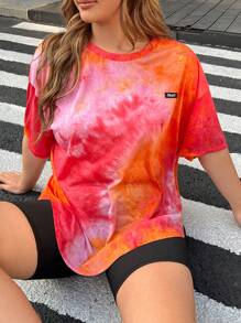 Muchica 大码拱形下摆扎染 T 恤，春/夏