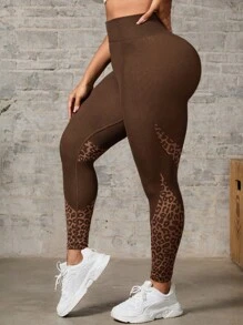 Easithlete Women's Plus Size Seamless Side Rhombus Pattern Sports Leggings - Multicolor - View 2