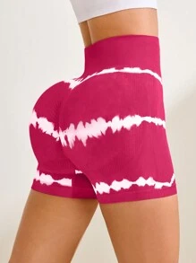 Easithlete 2 chiếc quần short tập luyện liền mạch cạp cao nhuộm màu cho nữ - Nhiều màu - Xem 2