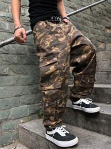 Manfinity Roghcode Men's Tapered Leg Jeans, Casual & Fashionable For Daily Wear - Multicolor - View 6