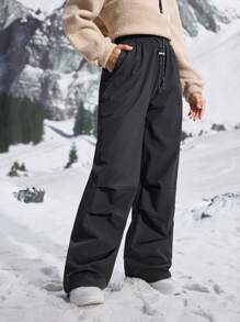 In My Nature Pantalones de senderismo para mujer con cintura con cordón y bolsillos inclinados, para otoño/invierno