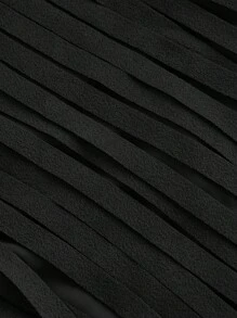 SHEIN CURVE+ 大码女式复古嬉皮铆钉流苏黑色绒面革 A 字裙，适合春夏音乐节、秋季、纳什维尔、海盗裙、波西米亚西部风 - 黑色 - 查看 5