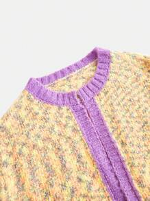 Skyraze Cárdigan de punto holgado y colorido para el otoño