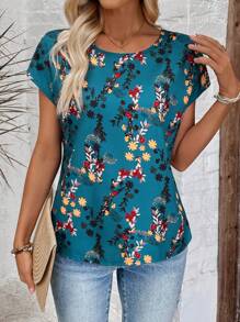 EMERY ROSE Women's Floral Print Casual Vacation Shirt