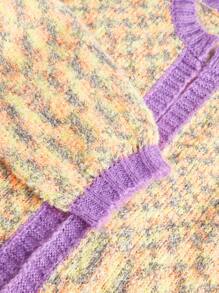 Skyraze Cárdigan de punto holgado y colorido para el otoño