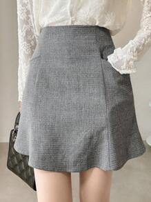 FRIFUL 女士休闲/办公装鱼尾迷你裙夏季 - 灰色 - 查看 1