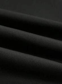 SHEIN Essnce Pantalón de 2 piezas de novia para mujer de talla grande, estilo empresarial casual para primavera y verano, con bolsillo para teléfono móvil, ajuste ceñido en piel sintética negra