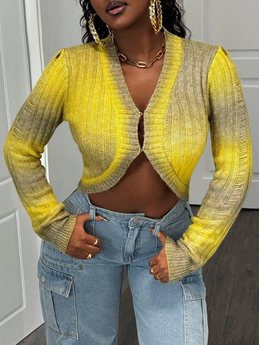 Zolique Women Ombre Long Sleeve Cardigan (Color Random) Fall Cloth For Women - Multicolor - View 1