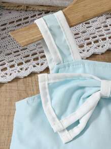 Baby Girls Dresses Summer Fresh Bow Halter Dress - Blue - View 4