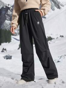 In My Nature Pantalones de senderismo para mujer con cintura con cordón y bolsillos inclinados, para otoño/invierno