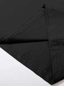 Manfinity Homme Casual Simple Heart-Shaped English Printed Couple Pattern Round Neck Short Sleeve Loose Thick T-Shirt, Suitable For Men, Valentine's Day - Black - View 8