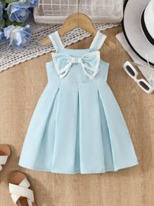 Baby Girls Dresses Summer Fresh Bow Halter Dress - Blue - View 1