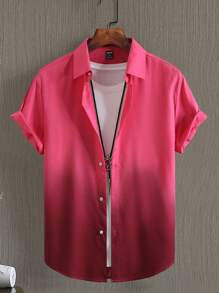 Manfinity Homme 简约时尚休闲短袖衬衫，适合日常穿着 - 彩色 - 查看 4