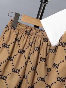 SHEIN 3pcs/Set Young Boy Casual Minimal Bear Graphic Crew Neck Short Sleeve T-Shirt, Hoodie Vest And Pants Outfit, Suitable For Casual, School, Sports, Spring/Summer - Multicolor - View 6