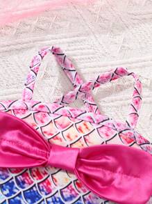 女婴美人鱼连体衣，休闲时尚，适合日常穿着 - 彩色 - 查看 4