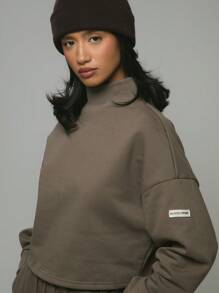 Musera Sport 高领短款运动衫，适合板网球、网球、匹克球等健身运动 - 灰色 - 查看 5