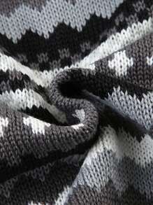 INAWLY 女士波浪条纹系腰短款针织毛衣裙 - 彩色 - 查看 5