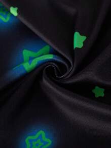 2pcs Young Boy Pajamas Snug Fit, Long Sleeve Top And Long Pants. Glow-In-The-Dark Unicorn Print, Soft And Comfortable Fabric, Simple Design Style For Easy Matching, Playful Design Makes Boys Stylish And Energetic At Home. Suitable For All Seasons (1 Set Sold Separately) - Black - View 5