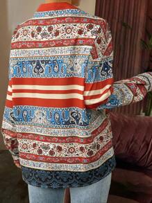 Camisa de manga larga estampada de ocio para mujer - Multicolor - Ver 2