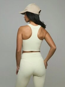 Musera Sport 褶饰细节低胸上衣 健身房健身