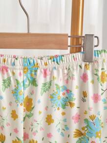 2pcs/Set Cute Avocado Pattern Crew Neck Short Sleeve Top And Pants, Fashionable & Comfortable, Sleepwear For Tween Girls Girls Pajamas Sets Summer Teen Girl Pajama Set Girl Spring Sets Cute Pjs Set Girls Lounge Set - Pink - View 5