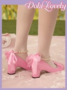 Dola Lovely Versatile Fashion 2024 New Mary Janes Velvet Round Toe Platform Chunky Heel Pumps Spring Shoes Spring Break Easter - Pink - View 8