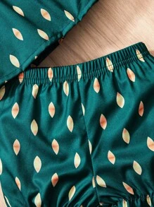 Ensemble top sans manches et short imprimé floral pour bébé fille, été - Vert - Voir 4
