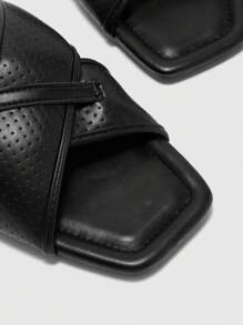 CUCCOO BIZCHIC 女士杏色平底拖鞋，简约时尚休闲日常穿着 - 黑色 - 查看 7