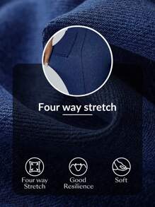 SHEIN Essnce 大码高弹力时尚休闲弹力口袋喇叭腿牛仔裤苹果裤牛仔裤 - 深色水洗藍 - 查看 8