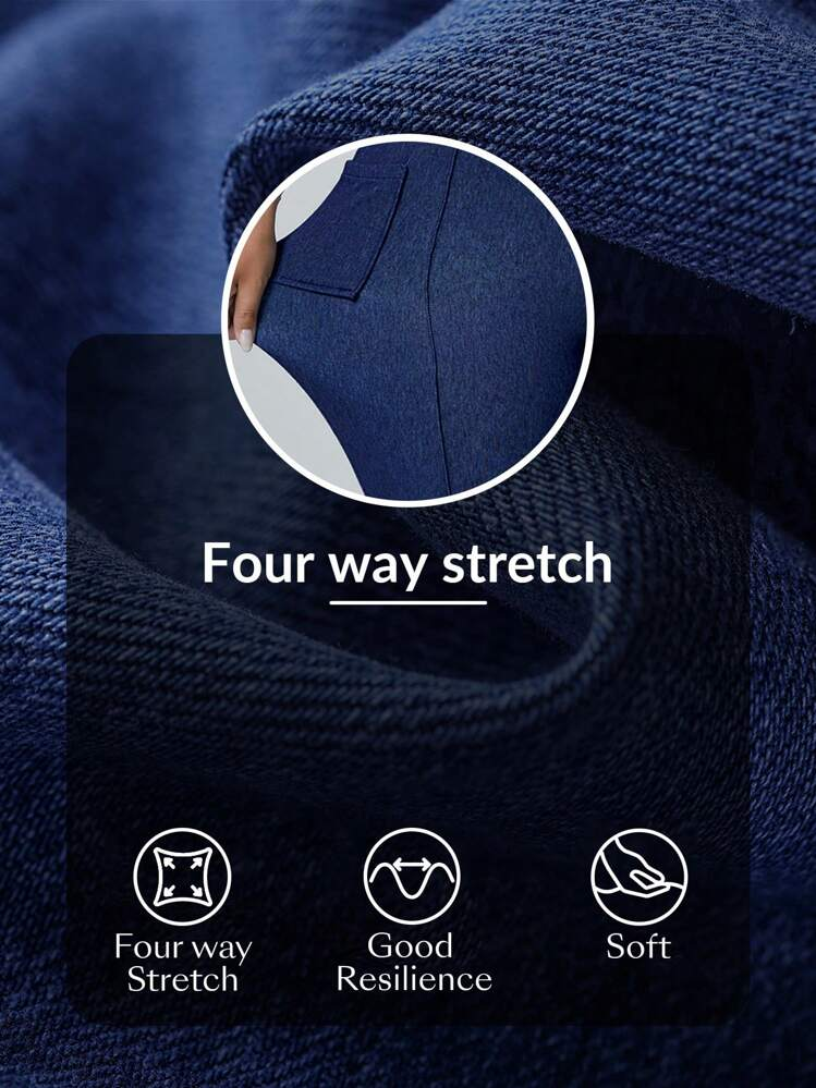 A&M FlexDen بنطلون جينز مطاطي بحواف واسعة ذو جيوب...