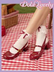 Dola Lovely Bowknot Mary Jane High Heel Shoes, Elegant Girly Design
