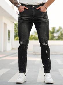 Manfinity Homme Men's Simple Casual Everyday Wear Denim Jeans