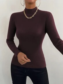 Chiquease Dames effen kleur thermisch gevoerde lange mouwen casual trui, herfst/winter