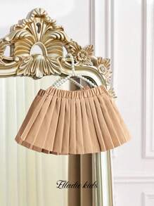 SHEIN Elladie kids Infant/Baby Girl Plain Color Pleated Skirt, New Fashion Comfortable Outdoor Classic Simple Design