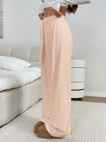 Muchica Pantalones palazzo de tejido suelto y rosa para mujer, casuales y para uso diario - Rosa - Ver 3